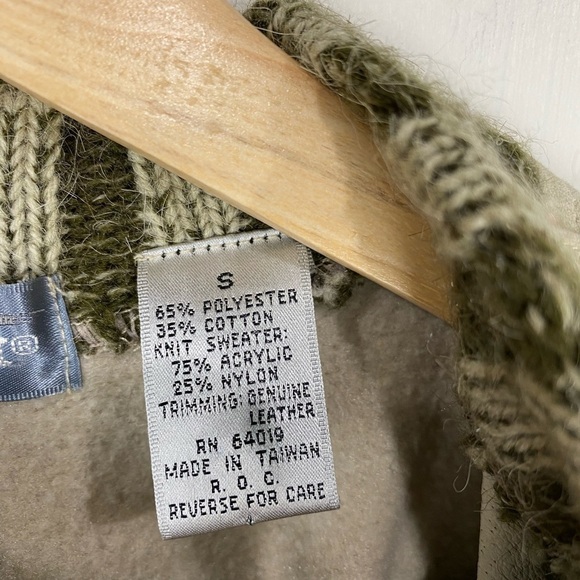 Mark Elliot: Vintage Mixed Media Leather Crewneck Pullover Sweatshirt Size Small - Picture 4 of 7